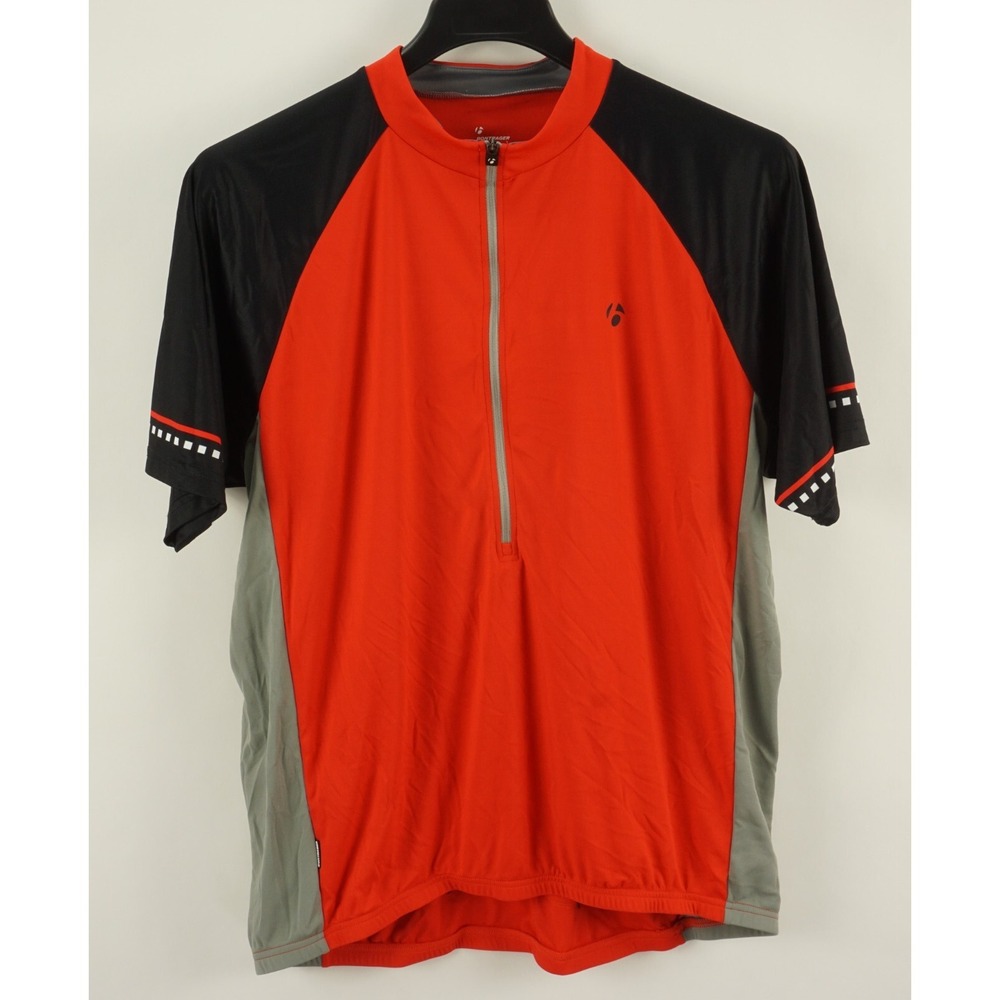 Bontrager Cycling Shirt Men's XL Red Black Gray‎ Half Zip Short Sleeve Pullover